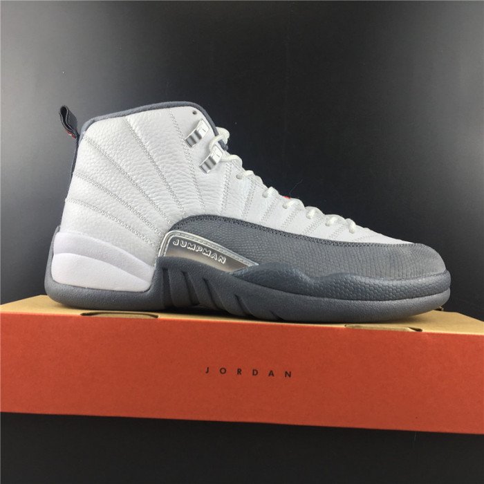 Air Jordan 12 White Dark Grey Gym Red 130690-160