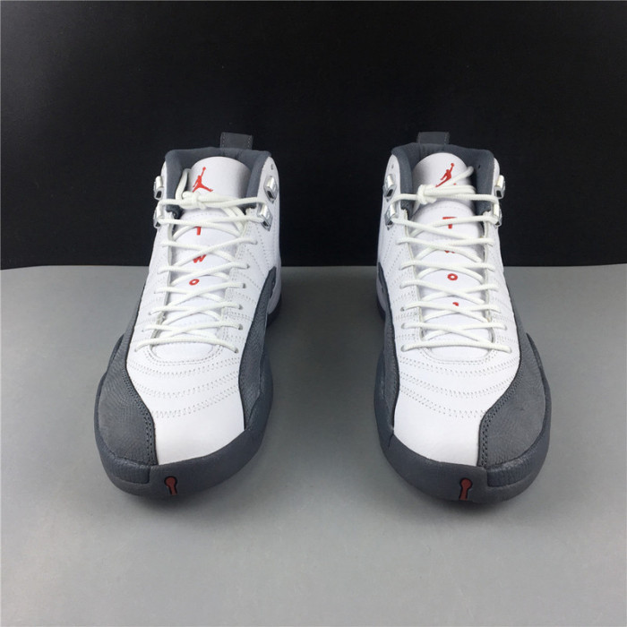 Air Jordan 12 White Dark Grey Gym Red 130690-160