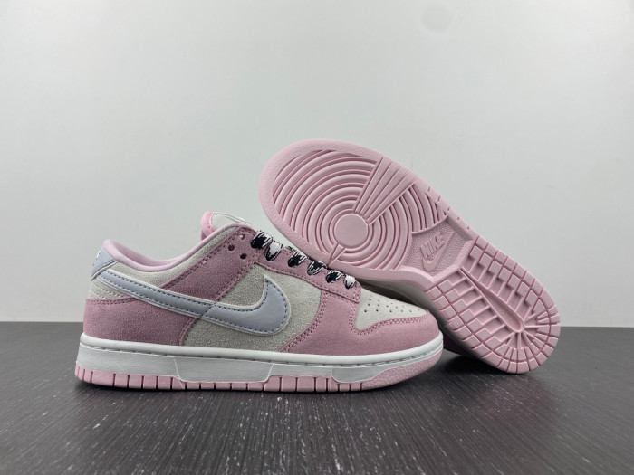 nike dunk low pink foam/pure platinum-phantom dv3054-600