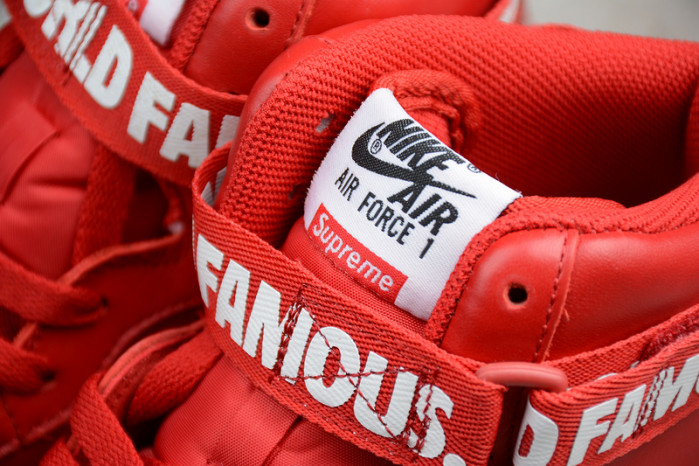 SUPREME NIKE AIR FORCE 1 HIGH SUPREME SP RED 698696-610