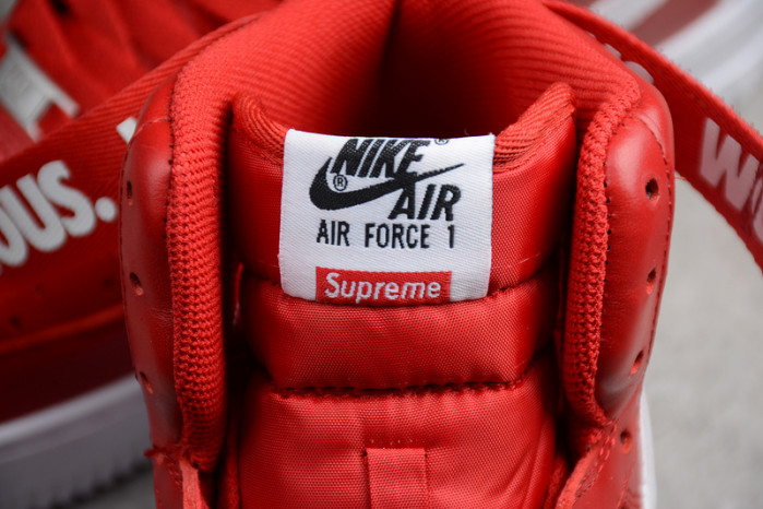 SUPREME NIKE AIR FORCE 1 HIGH SUPREME SP RED 698696-610