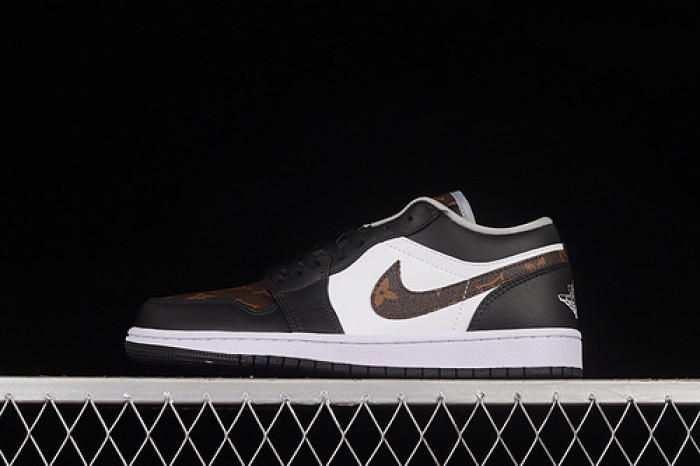 air jordan 1 low aj1 black white brown 553558-039-001