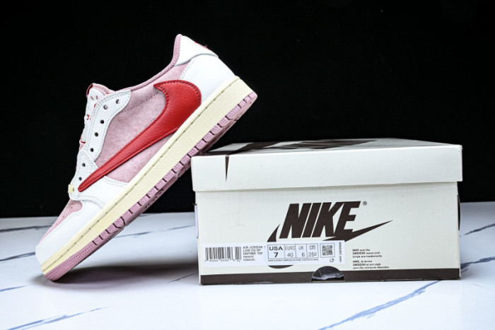 Air Jordan 1 Retro Low OG SP Travis Scott Sail Shy Pink DM7866-100
