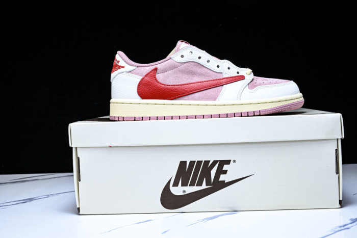 Air Jordan 1 Retro Low OG SP Travis Scott Sail Shy Pink DM7866-100