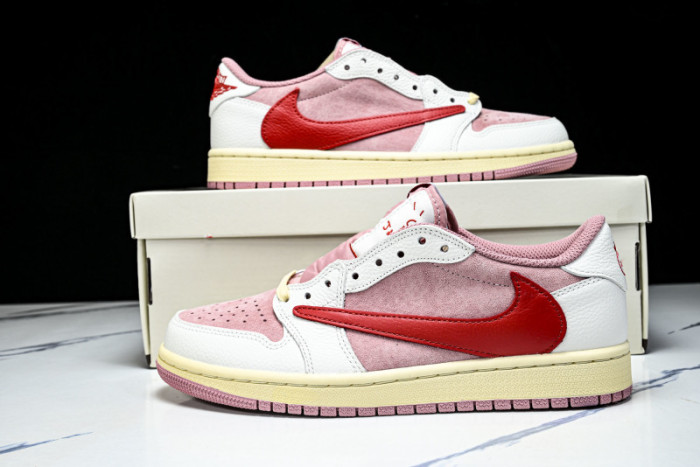Air Jordan 1 Retro Low OG SP Travis Scott Sail Shy Pink DM7866-100