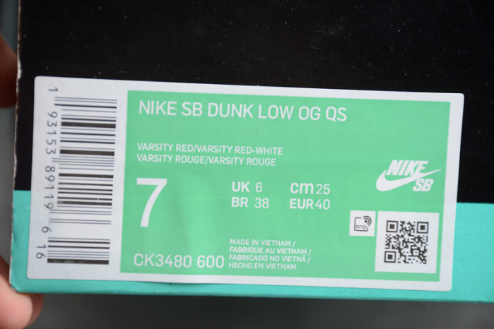 SUPREME X NIKE SB DUNK LOW VARSITY RED-WHITE CK3480-600